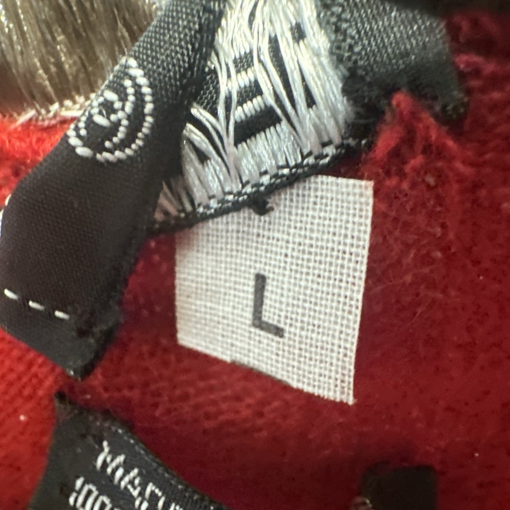 VTG 80s Chanel 100% Cashmere‎ Sweater Womens Large Red Made In Scotland Luxury - Picture 6 of 11